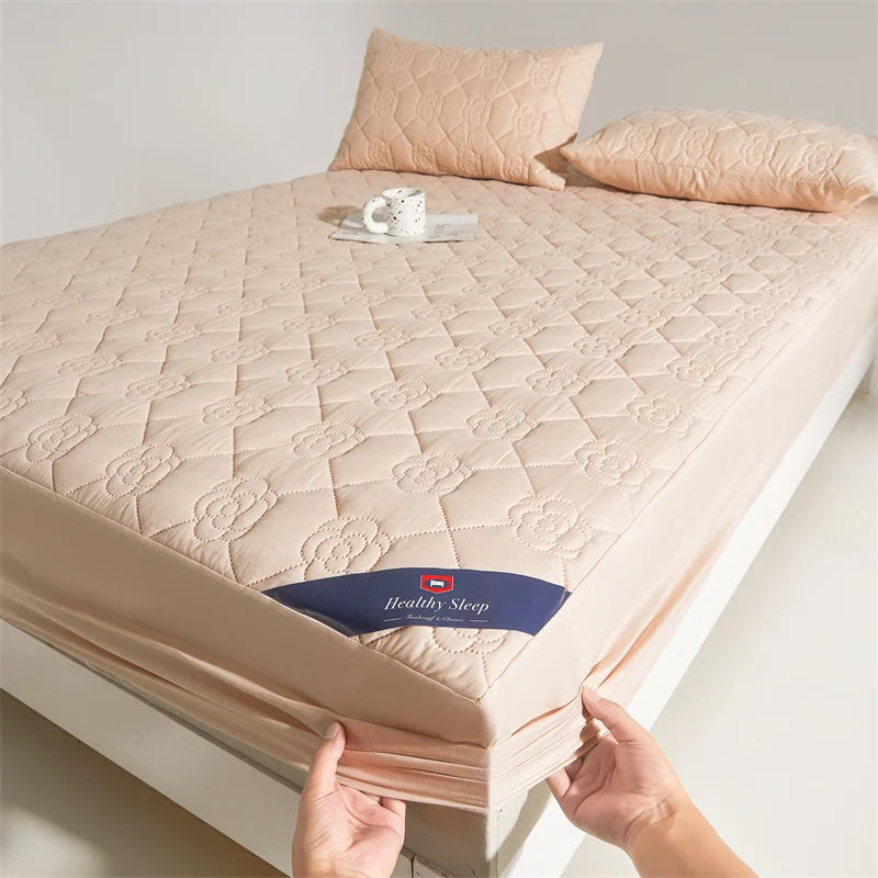 Protector de colchón impermeable (sin fundas de almohada), sábana bajera suave y transpirable con bolsillo profundo para cama individual o doble, 1 ud.