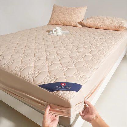 Protector de colchón impermeable (sin fundas de almohada), sábana bajera suave y transpirable con bolsillo profundo para cama individual o doble, 1 ud.