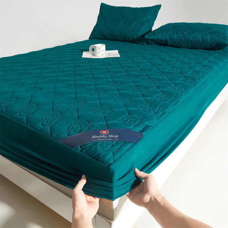 Protector de colchón impermeable (sin fundas de almohada), sábana bajera suave y transpirable con bolsillo profundo para cama individual o doble, 1 ud.