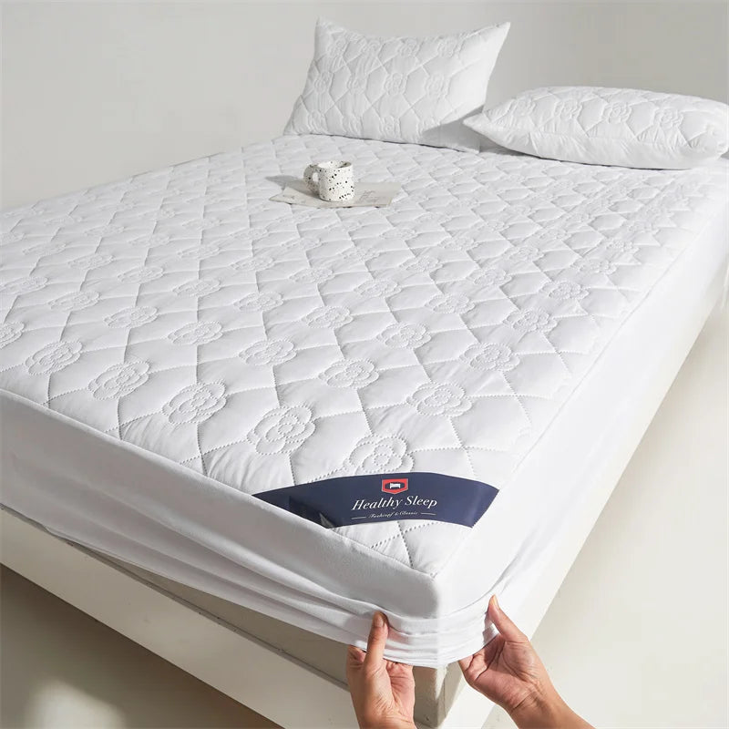Protector de colchón impermeable (sin fundas de almohada), sábana bajera suave y transpirable con bolsillo profundo para cama individual o doble, 1 ud.