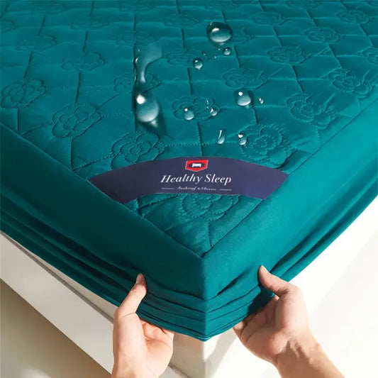 Protector de colchón impermeable (sin fundas de almohada), sábana bajera suave y transpirable con bolsillo profundo para cama individual o doble, 1 ud.